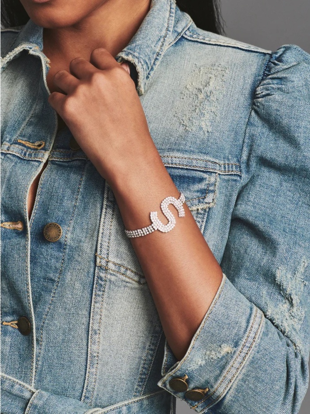 Retrofête RHINESTONE ALPHABET LETTER BRACELET NIB